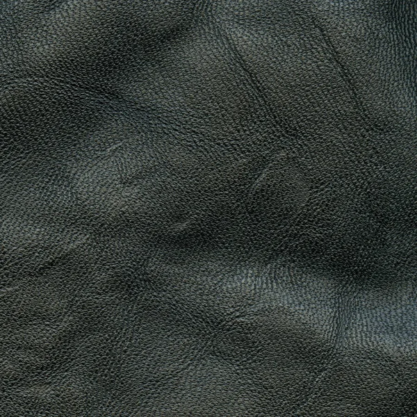 Fragment of a piece of old black leather — Stock Photo, Image