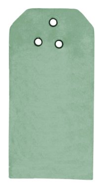  boş yeşil karton etiket üzerinde beyaz izole