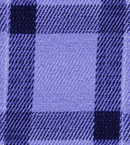 Fragment de tissu à carreaux bleus — Photo