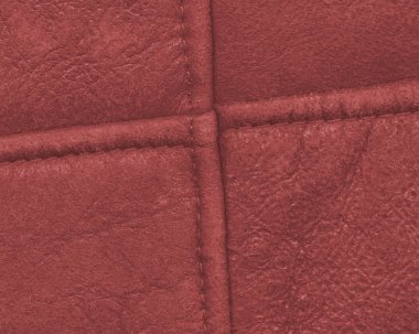 dikişleri ile kırmızı tabaklanmış deri arka plan