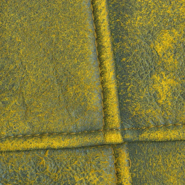 Żółty opalona skóra tekstura, szwy — Zdjęcie stockowe