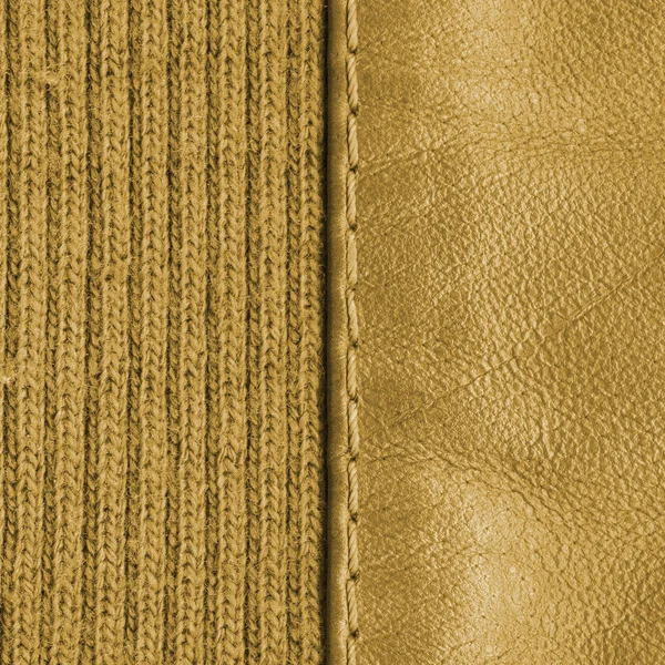 Желтый текстиль и кожаные текстуры. Полезный фон — стоковое фото