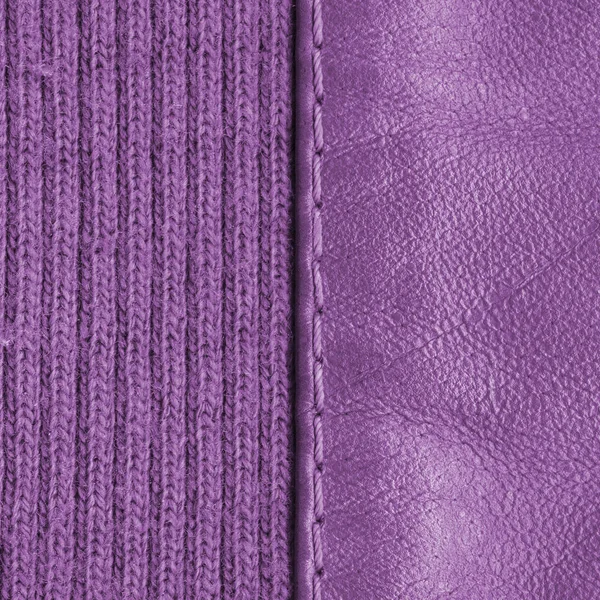 Фиолетовый текстиль и текстуры кожи. Полезный фон — стоковое фото