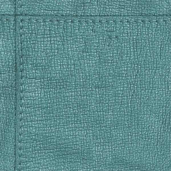 Ljus grönt läder textur pryds av en söm — Stockfoto