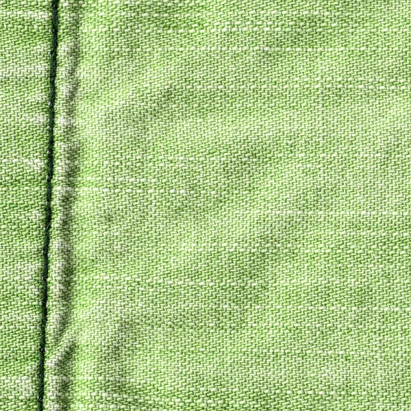 Licht groen jean textuur, decoraited met een naad — Stockfoto