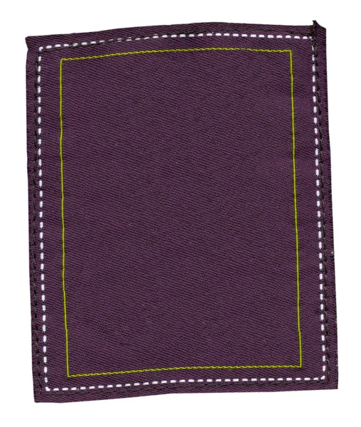 Blank violet brown textile label. Useful for Your text — Stock Photo, Image