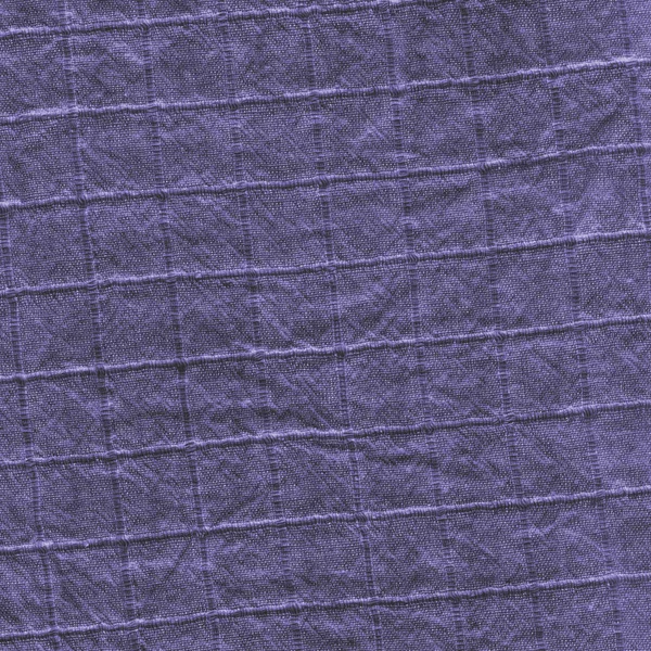 Crumpled violeta quadriculado textura têxtil — Fotografia de Stock