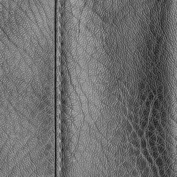 Graues Leder Textur, Naht — Stockfoto