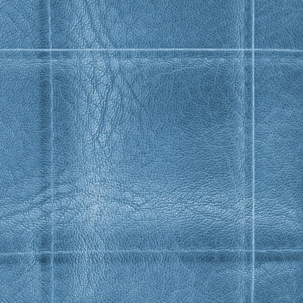 Textura de cuero azul, costuras en forma de marco — Foto de Stock