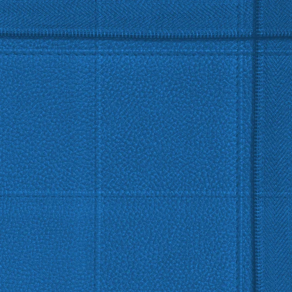 Blauw leder texture, naden, ritsen — Stockfoto