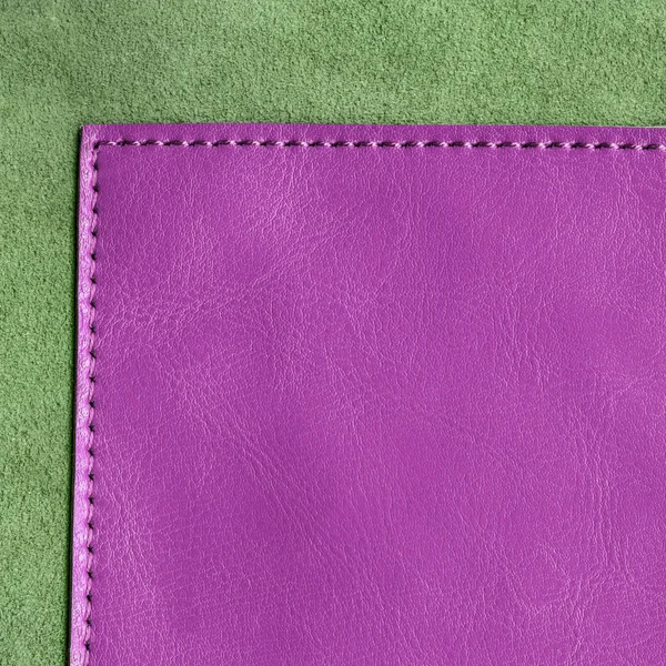 Background of two stitched together pieces of leather — Stock Photo, Image