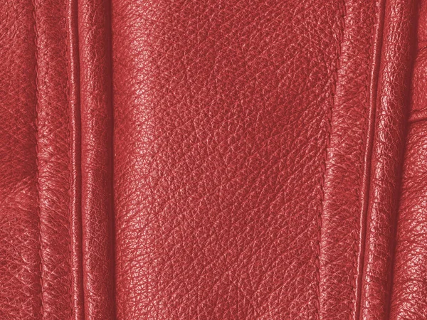 Red leather background,seams — Stock Photo, Image