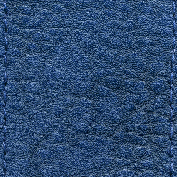Hintergrund aus blauem Leder Nahaufnahme — Stockfoto