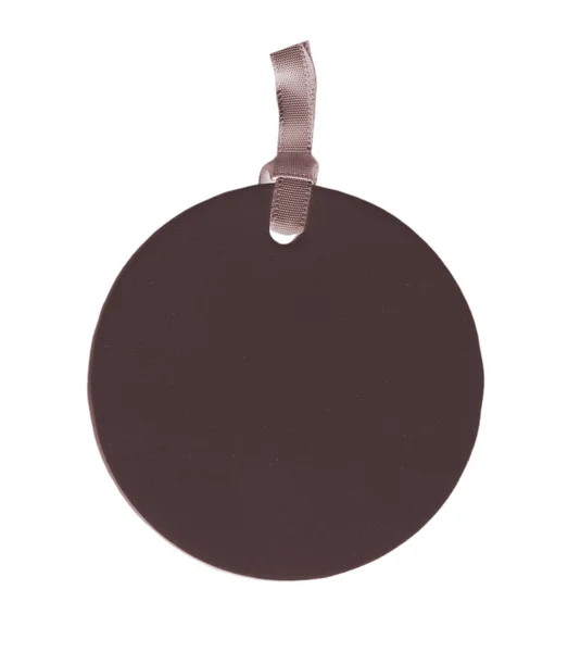Пустой коричневый круглый картон этикетка — стоковое фото