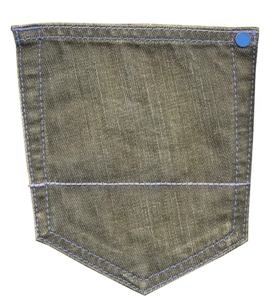 gri-yeşil kot arka cebimde beyaz izole