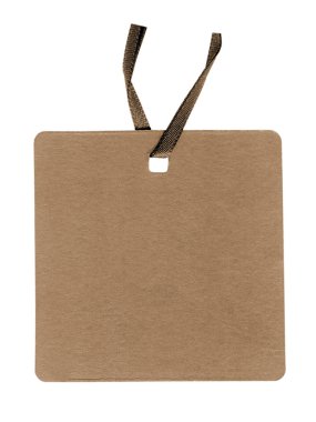 boş bej karton etiket üzerinde beyaz izole