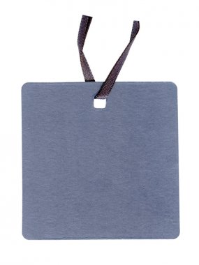 boş mavi karton etiket üzerinde beyaz izole