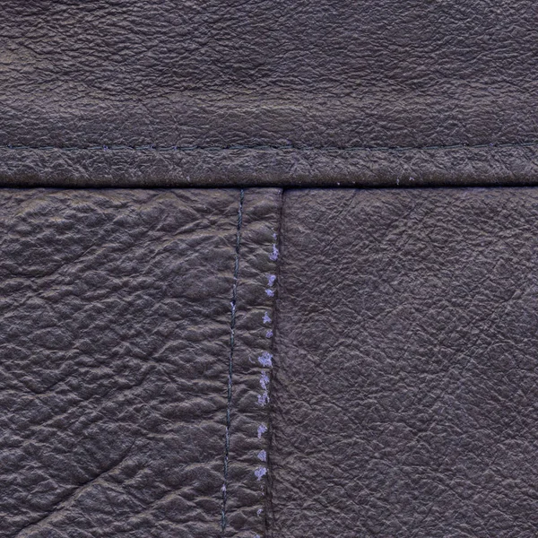eski yıpranmış koyu mor deri doku closeup, dikişleri