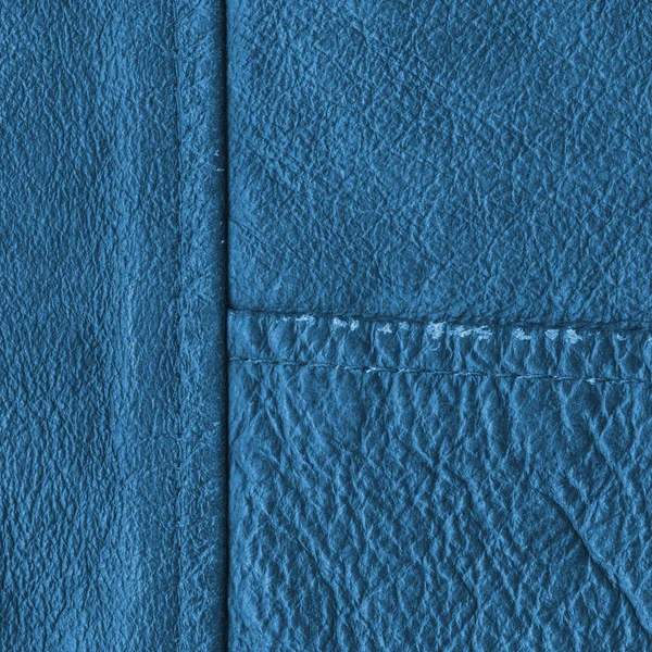 Mavi deri arka plan, dikişleri — Stok fotoğraf