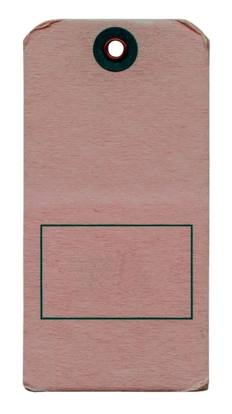 Reddish cardboard tag isolated on white background — Stock Photo, Image