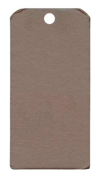 Brun kartong tagg isolerad på vit bakgrund — Stockfoto