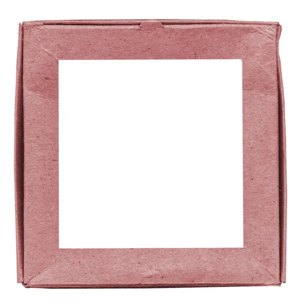 红色的纸板方形框架 — 图库照片