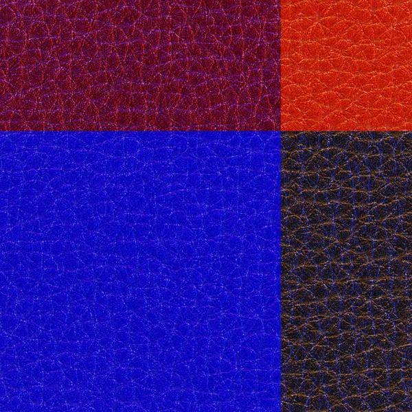 Artificial leather background of four different colors — Stock Photo, Image
