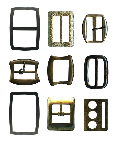 Conjunto de bukles velhos isolados em chicote — Fotografia de Stock