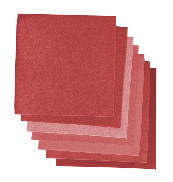 異なる色合いの素材の赤い正方形 — ストック写真