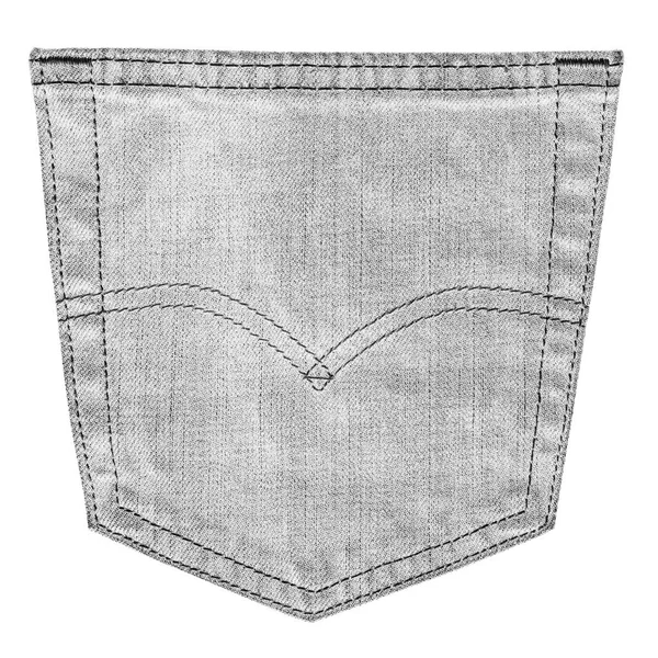 Tasca posteriore di jeans da donna bianchi isolati — Foto Stock