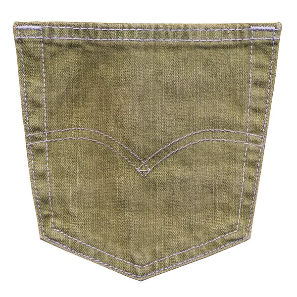Κιτρινωπό-καφέ Γυναικεία τζιν παντελόνι με τσέπη πίσω — Φωτογραφία Αρχείου