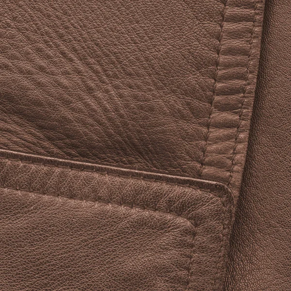 fragment of leather coat as brown leather background