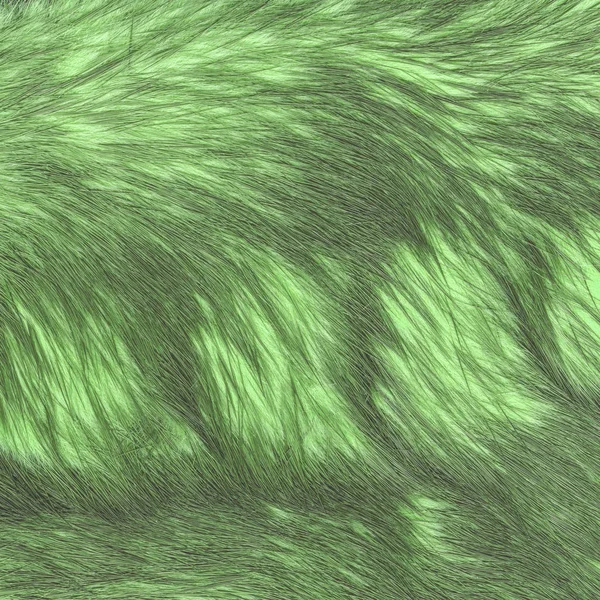 Painted green fox fur texture — Stock Photo, Image