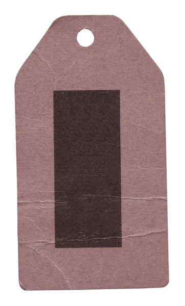 Reddish cardboard tag isolated on white — Stock Photo, Image
