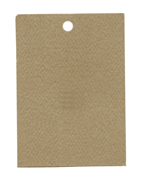 Light Brown Cardboard Tag Isolated White Background — Stock Photo, Image