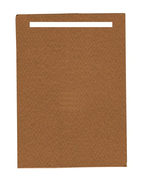 Bruine Kartonnen Label Geïsoleerd Witte Achtergrond — Stockfoto