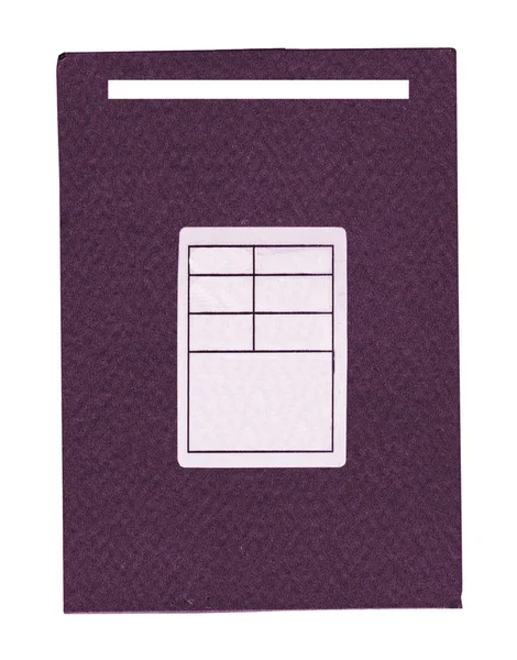 Violette Kartonanhänger Isoliert Auf Weißem Hintergrund Aufkleber — Stockfoto