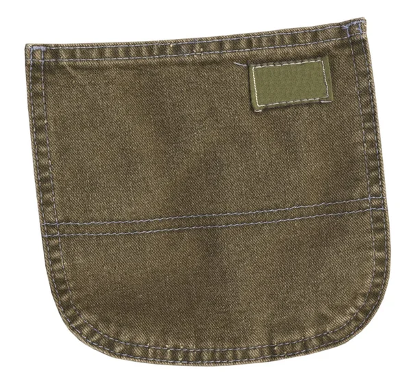 Gray Green Denim Back Pocket Isolated White Background — Stock Photo, Image