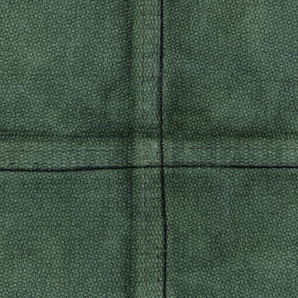 Textura Tela Verde Costuras Forma Cruz Útil Para Fondo — Foto de Stock