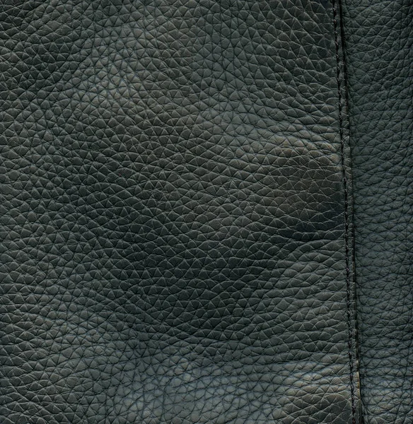 Donker Grijs Leder Texture Naad Nuttig Als Achtergrond — Stockfoto