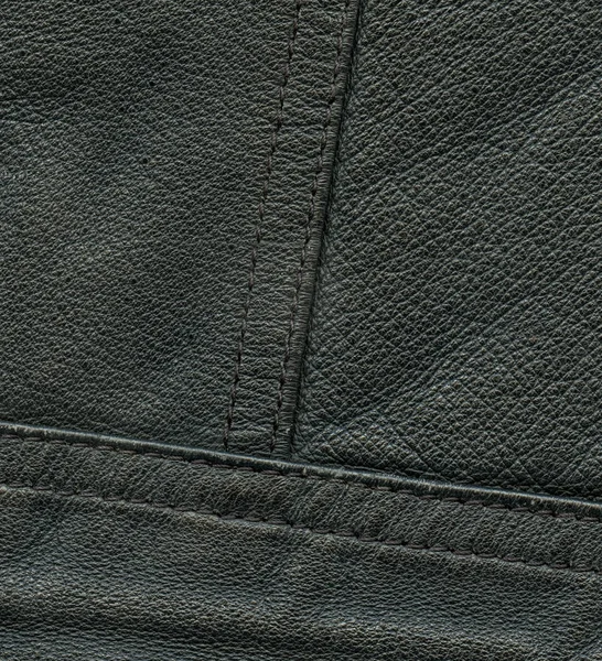 Black Leather Texture Background Seams — Stock Photo, Image