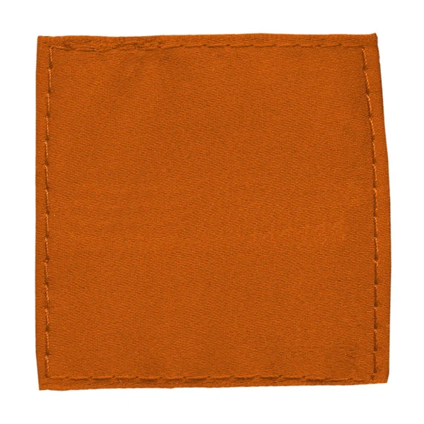 Étiquette Tissu Orange Vierge Peut Être Utilisé Pour Votre Texte — Photo