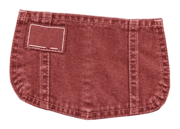 Красный джинсовой декоративный карман изолирован на белом — стоковое фото