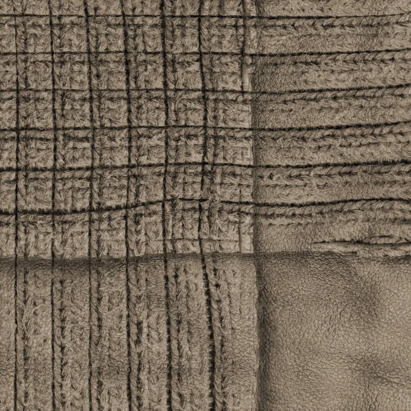 Fundo marrom de couro e texturas têxteis — Fotografia de Stock