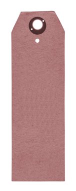 Beyaz arka plan üzerinde izole boş kırmızı karton etiket