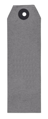 Beyaz arka plan üzerinde izole boş gri karton etiket