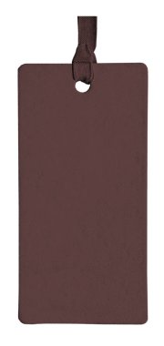 Beyaz arka plan üzerinde izole kahverengi karton etiket