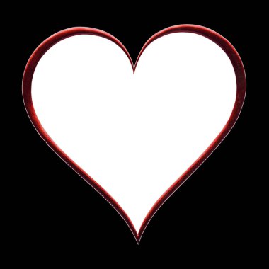 Beyaz kalp Sevgililer günü için siyah arka plan üzerine izole