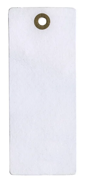 Чистый Старый Белый Картонный Ярлык Изолированный Белом Использовано Вашего Текста — стоковое фото
