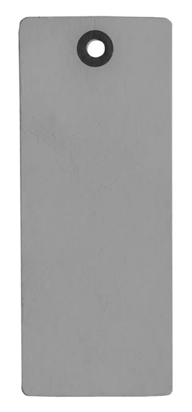 Etiqueta Papelão Cinza Velho Branco Isolado Branco Pode Ser Usado — Fotografia de Stock